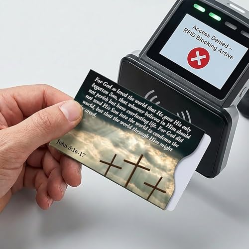 Image of RFID Blocking Credit Card Sleeve Protectors - USA Made Slim Wallet Inserts for Credit Cards, Debit Cards & ID Protection (16, Faith - 16 Pack)