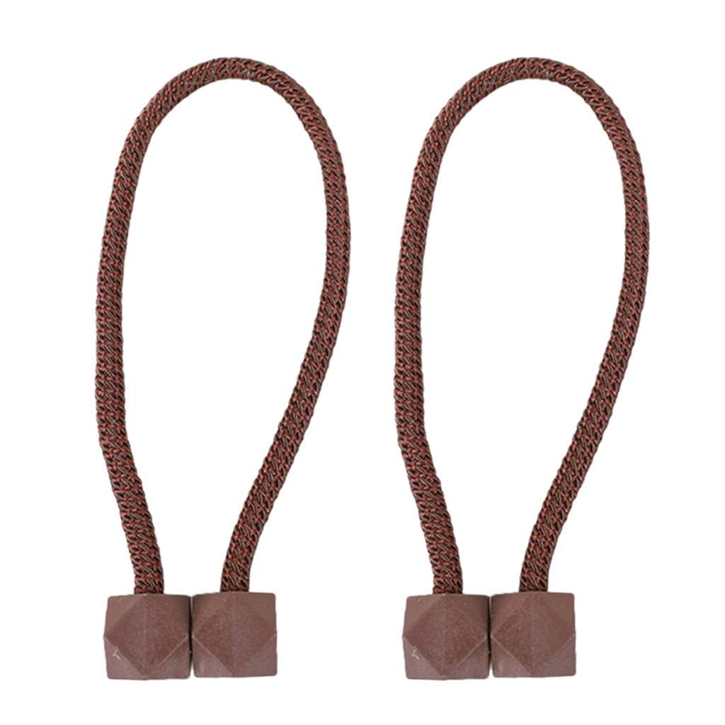 VENOMP 1 Pair Geometric Curtain Tiebacks Holdback Rope with Magnetic (Multi)