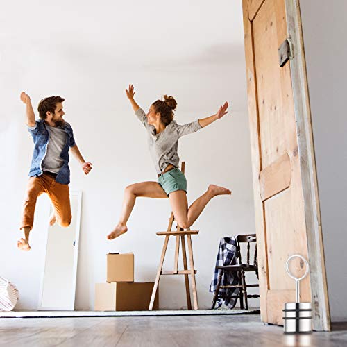 Relaxdays Türstopper mit Griff, massiver Türdämpfer Boden, Gummischutz, Fenster & Türen, Edelstahl, 20,5 cm hoch, silber, 1 Stück