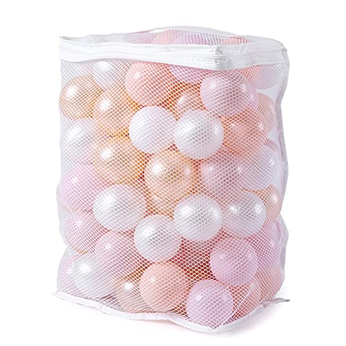Image of Realhaha Ball Pit Balls 100 Play Balls Plastic Balls for Baby Girls Toddlers Kids Play Tent Pool Playhouse Playpen Party Decoration 2.2 2.36 2.75 Inch