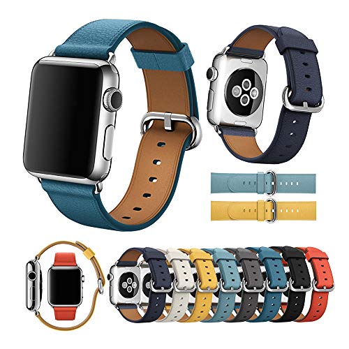 OWSOO Para A-pple Assista 1 2 3 4 5 Pulseira de Couro Universal 38 42 MM Relógio Pulseira de Pulso P