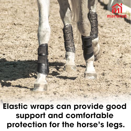 Image of 4Pcs Protectores Para Caballos Patas, Horse Leg Wraps Protectores Boots Set for Front Hind Legs Guard Equestrian Trail, Fly Protection Sport Splint, Support Botas Athletic Gears, Neoprene Accessories