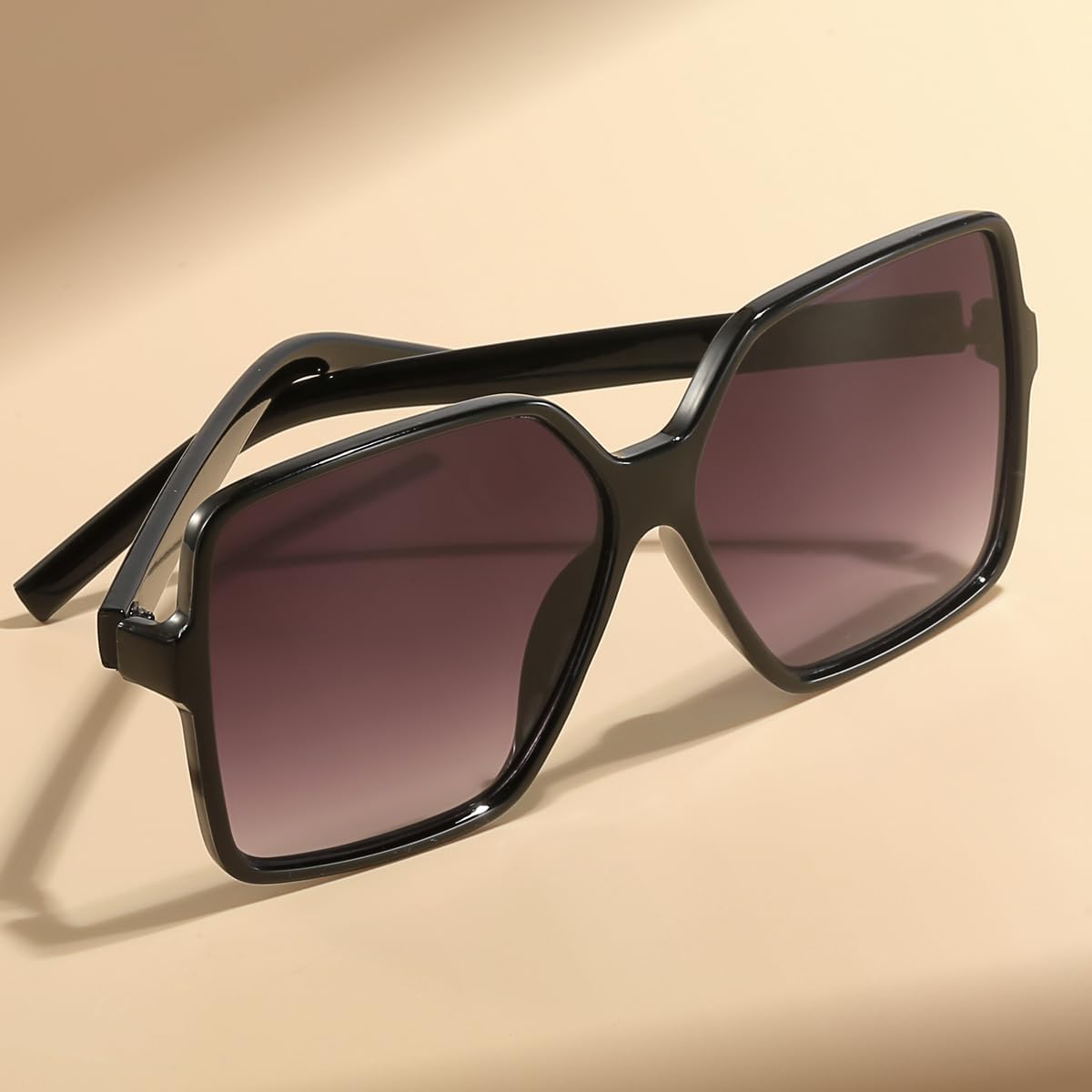 Women's Chic Square Oversized Sunglasses Big Large Wide Fashion Shades for Women Men 100% UV Protection - Image 5