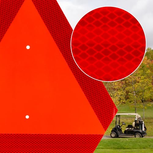 Image of Slow Moving Vehicle Sign with Mounting Bracket Kit, Aluminum Slow Moving Vehicle Triangle Sign for Golf Vehicles Cart Farm Tractor Outdoor Accessories