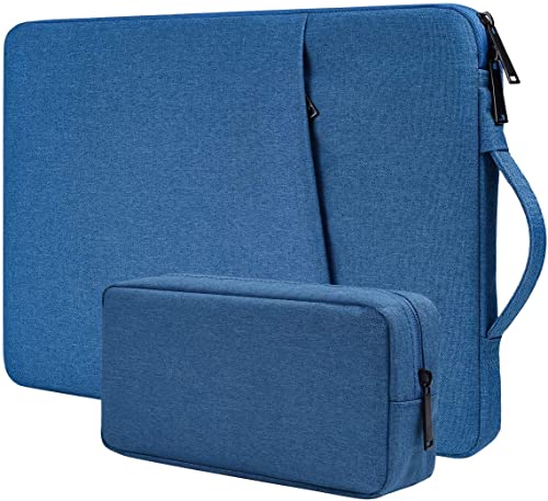 Image of Dynotrek Zipper 11.6 Laptop Sleeve /Case /Cover /Bag with Charger Pouch Compatible with Surface Pro 9 8 7 /Laptop Go 2 3, MacBook Air 11 /12, HP Asus Samsung Chromebook -Royal Blue