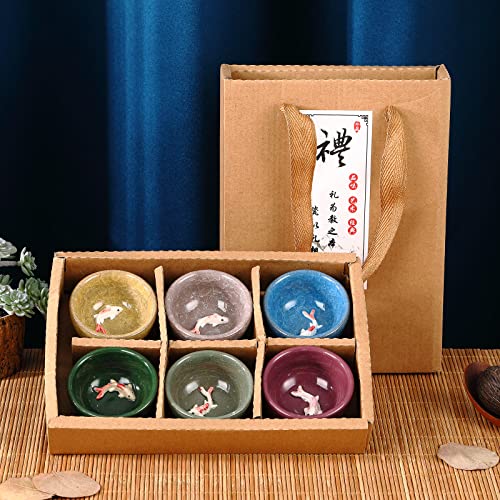 Skyley XI-SKYLEY-0095 6 Pieces Korean Soju Shot Glasses Sets Porcelain Cups Korean Ceramic Cups Tea Accessories Drinkware thumb #6