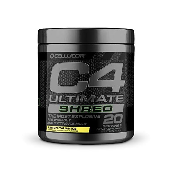 Cellucor C4 Ultimate Shred Pre Workout Powder, Fat Burner for Men & Women, Weight Loss Supplement with Ginger Root…