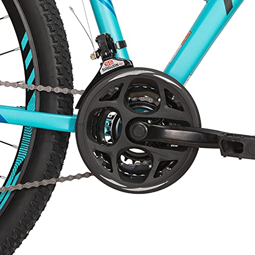 Hiland 29 Zoll MTB Mountainbike mit Speichenrädern Aluminiumrahmen 21 Gang Schaltung Scheibenbremse Federgabel blau 432mm Rahmen…… – Bild 8