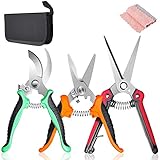 SUMYOUNG Pruning Shears,Garden Shears,3Pcs Garden Pruning Trimming Scissors,Plant Floral Flower...