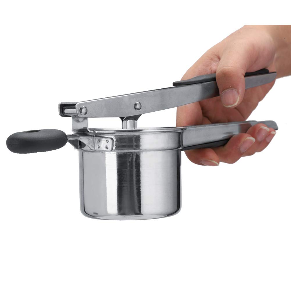 Prensador de Patatas Desmontable,Prensador de Patatas de Acero Inoxidable de Grado Alimenticio Duradero con Malla de Filtro Reemplazable de 3 Piezas,para Patatas,Verduras,Frutas