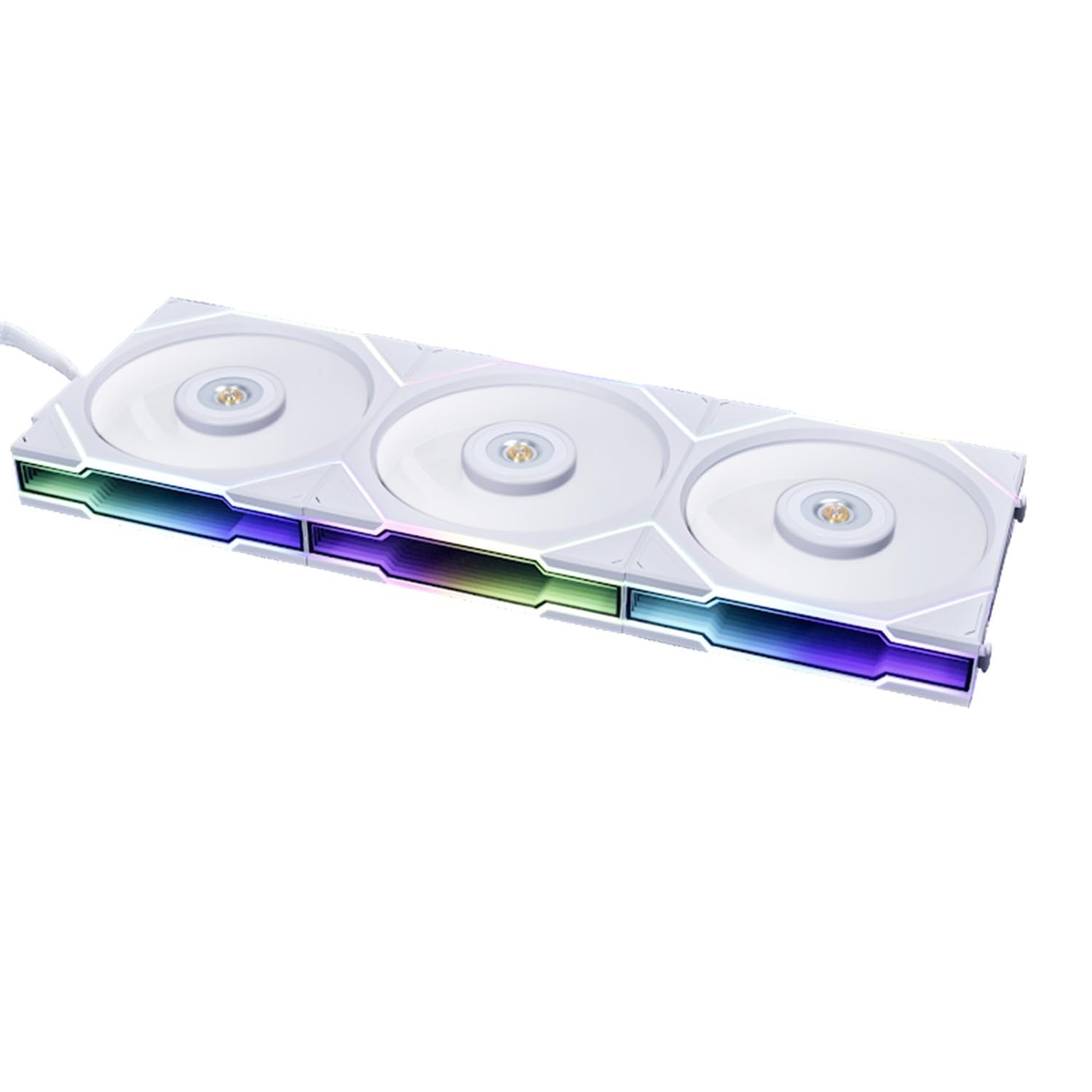 Lian Li UNI Fan TL 120 Reverse Blade - LCP Fan Blade - Daisy Chain Style - Customize RGB Lighting - FBD Bearing - 120mm PC Case Fan with 2300 RPM - White - Triple Pack (With Controller)