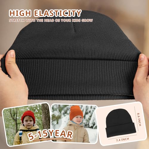 Image of ZOORON Kids Beanie Boys Girls Beanies Children Winter Hats Children Knit Warm Caps Kids Soft Beanie Cap