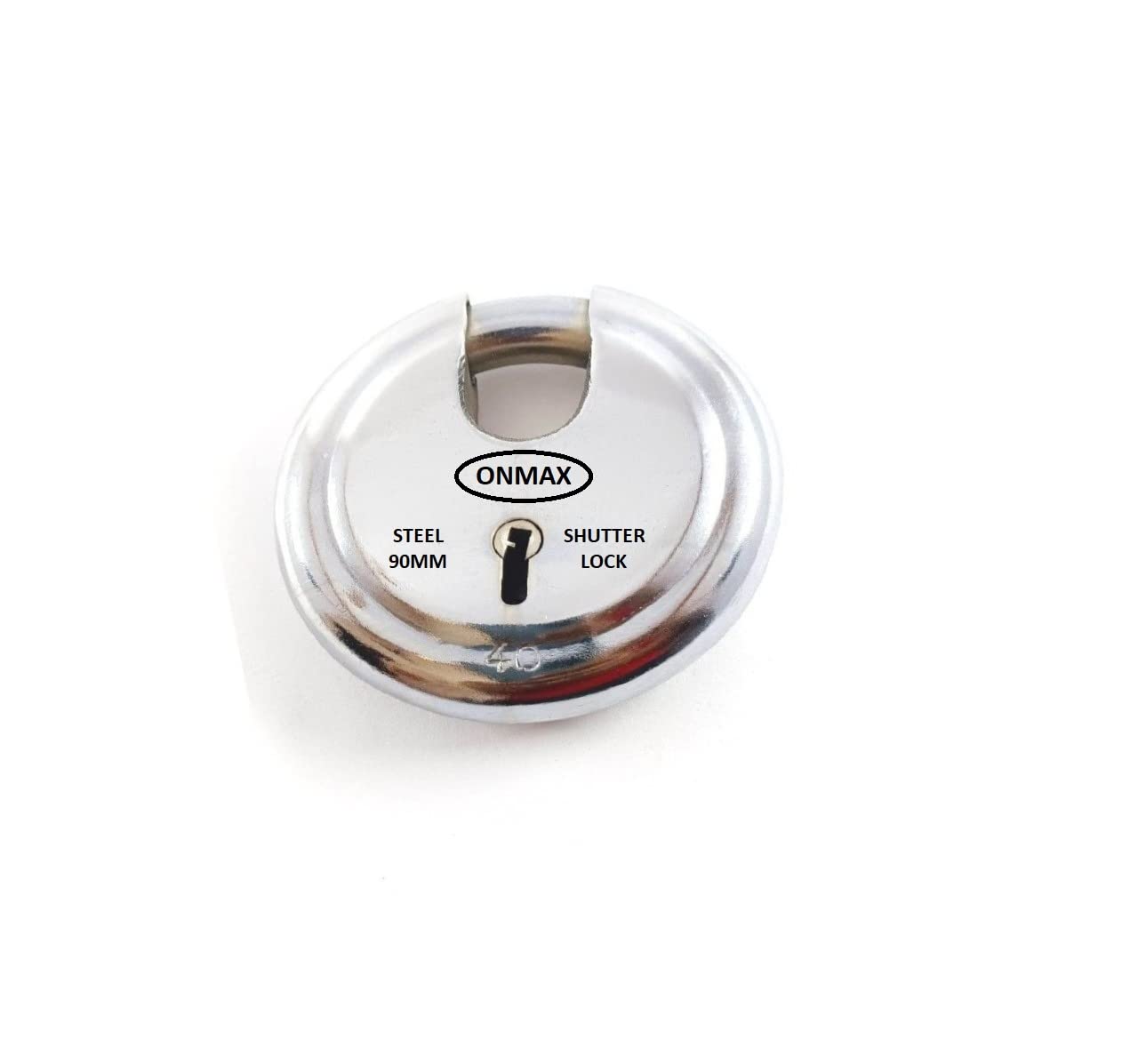 Onmax Steel Padlock - 9 Levers, 90 mm Heavy Duty, Long Life Durable With 3 Keys for Main Gate, Office, Home and Shop - Pack of 1