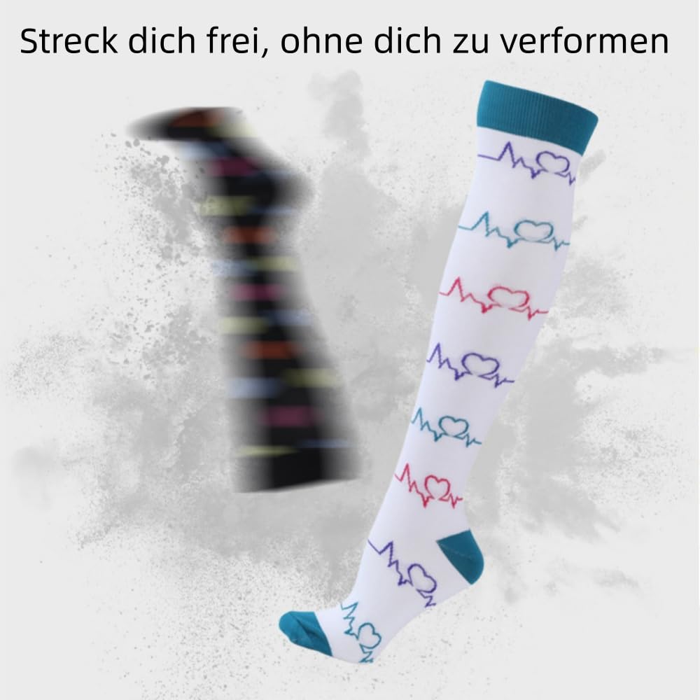 Mevery - Harmony Kompressionsstrümpfe (Mix) 3 Paar Kompressionssocken für Damen & Herren, für Sport, Laufen, Flugreisen, Radfahren,Steigerung der Ausdauer, Wandern