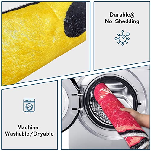 Qwero Creative Smiling Flowers Print Pattern Bath Rugs Bedroompersonalized Art Rug Microfiber Tufted Non-Slip Bathroom Plush Rugs Room Decorative Door Mat (30X22 In) #TOP7