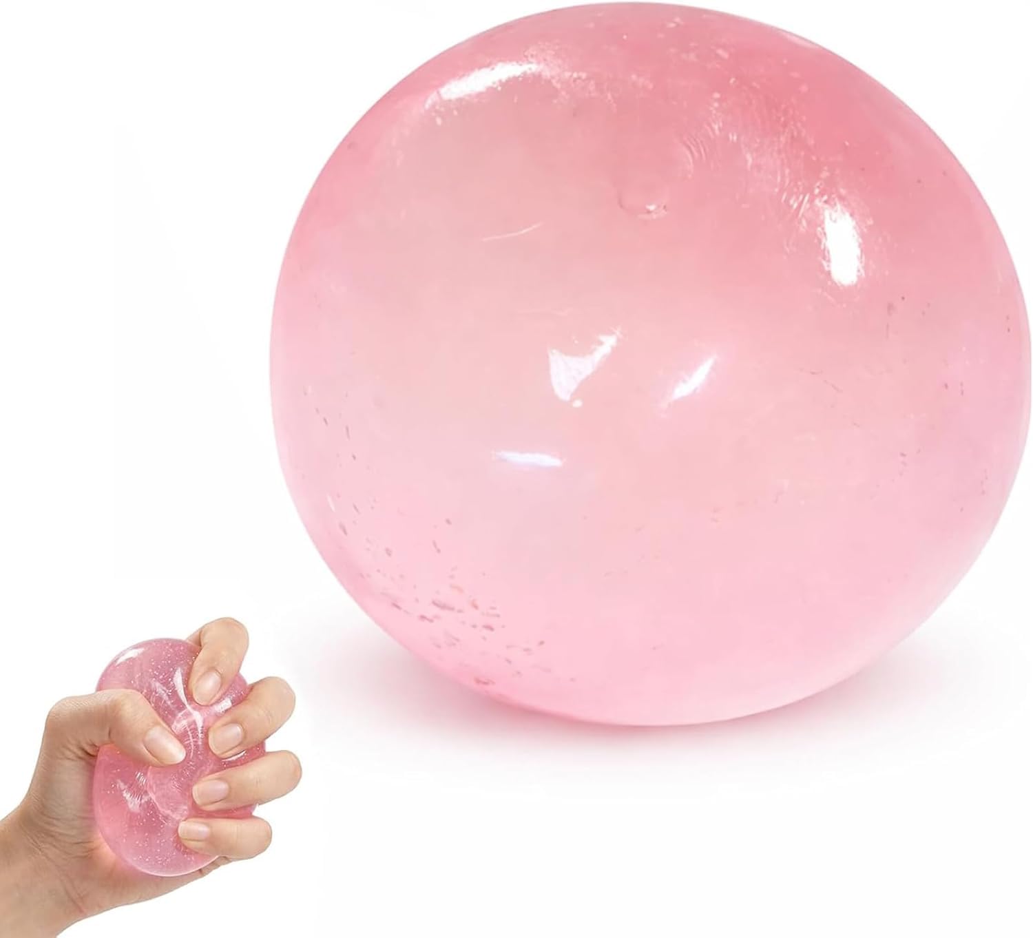 4cm Pink Coconut Oil Stress Ball, Soft Squishy Hand Toy, Portable Squeeze Relief Ball, Fun Sensory Play Gift for Daily Relaxation, Office Use and Casual Leisure Time-image-26