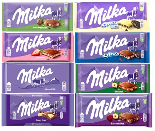 Milka European Chocolate Variety Pack of 8