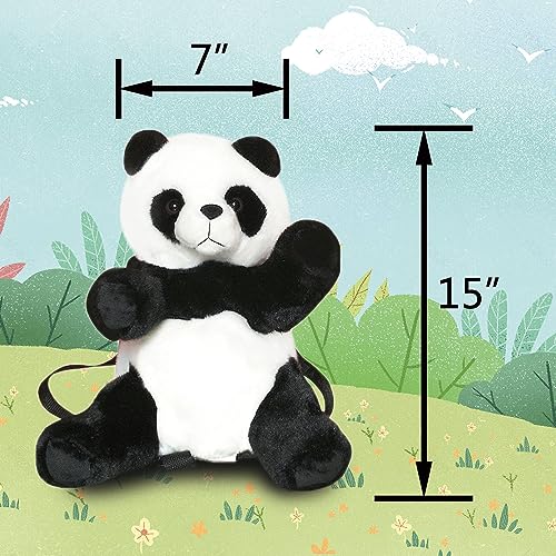 Image of Women Animal Teddy Bear Plush Backpack with Adjustable Straps (Panda)