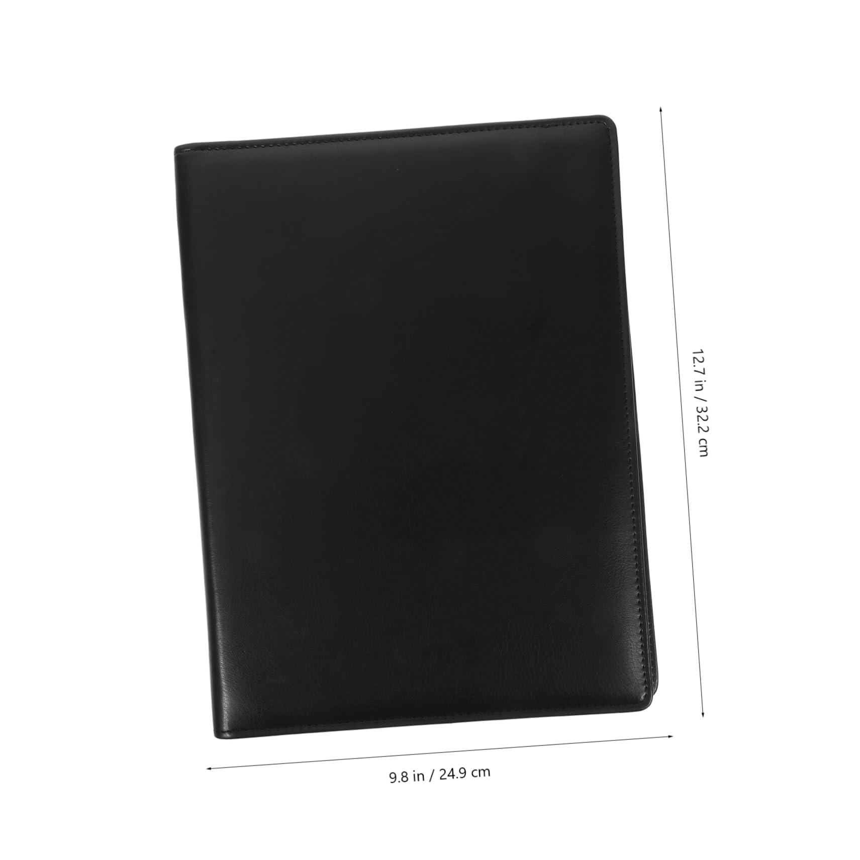 Cartella Portadocumenti A4 in Cuoio, Raccoglitore Multifunzione | Nero, Lega di Alluminio e Carta, per Studio e Outdoor, Organizer Portfolio Business