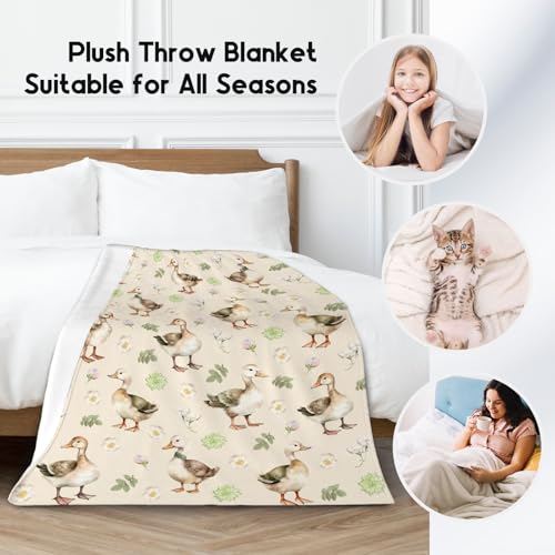 Duck Blanket, Cute Soft Throw Gifts for Kids, Cozy Flannel Throw Blankets for Couch Sofa, 30"x40"