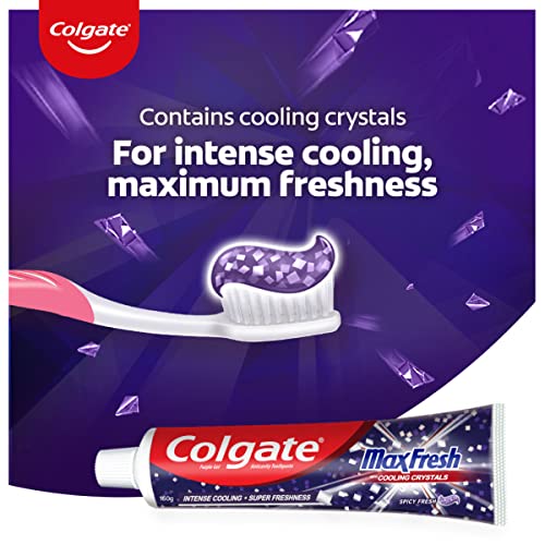 Image of Colgate MaxFresh 320g (160g x 2, pack of 2) Toothpaste, Purple Gel Paste with Menthol for Super Fresh Breath & Colgate Sensitive Soft Bristles Manual Toothbrush for adults - 4 Pcs, Multicolor