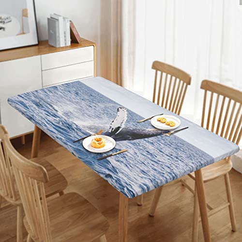 Nappe rectangulaire imprimée baleine tueuse housse table camping