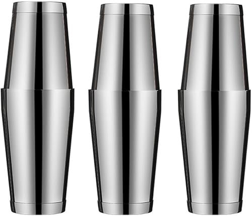 Juego de coctelera de acero inoxidable, mezclador de bebidas de acero inoxidable, herramienta básica, batido ponderado, juego de coctelera de metal,