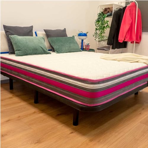 Dormity - Pack Colchón Basic Sport + Tapibase 3D 90x200 cm | Colchón Viscoelástico con Tapibase Reforzada, Firme y Transpirable, Alta Durabilidad y Confort | Ideal para Todo Tipo de Dormitorios