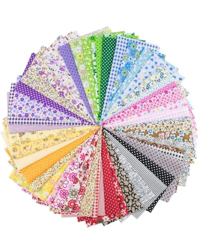 TPZORJX 50pcs Tissus Coton Couture, Lot De 10 * 10cm