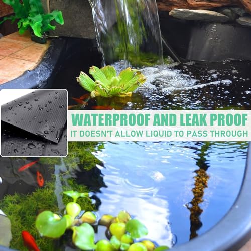 10 x 15 ft Pond Liner, 20 Mil Thickness, UV Resistant Preformed HDPE Pond Liner for Backyard Koi Ponds, Pool, Water Features, Fountains, Waterfall and Water Gardens, Black by Gerialv - Image 5