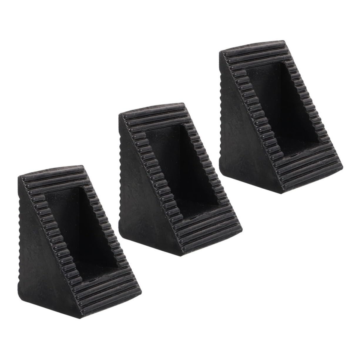 BESTYASH Calzos para Ruedas de 3 Piezas, Goma Negra Triangular Antideslizante de Alta Resistencia para Coche, Rv y Autocaravana en Pendientes