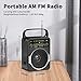 JEUJUG Portable AM FM Radio, Bluetooth 5.0 Radios 5 Watts Loud Speaker,FM Radio Built-in Rechargeable Battery/DC D*4 Cell Battery Operated & AC Power Plug in Wall Black