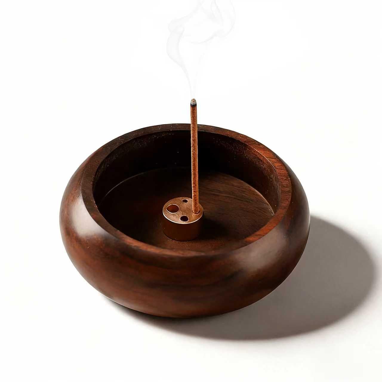 Burners Solid Wood Incense Holder for Sticks, Wooden Incense Stick Holders Handmade Incenses Burner Bowl for Home Office Club Yoga Teahouse (Ebony)