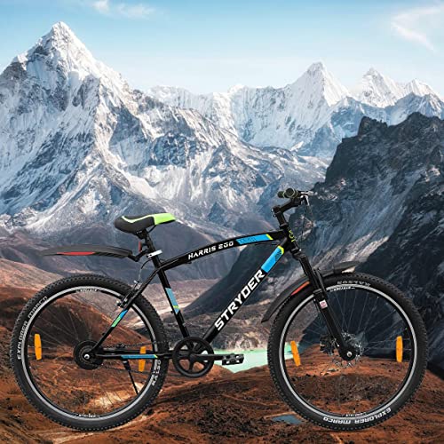 Image of TATA Stryder Harris 200 27.5 inch Wheel,Frame- 17 inch,Single Model Unisex-Black,Non Gear Cycle Rear V-Brake & Front Disc Brake Sports Light Weight Freeride /Road Bike