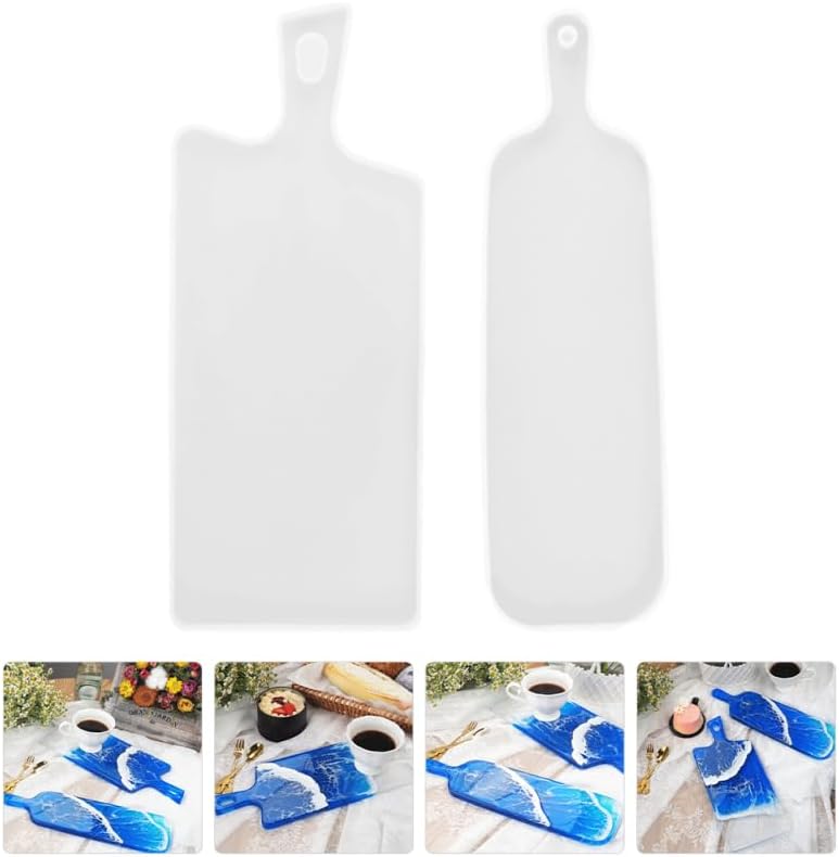 Miniatura 8 de 2 moldes de resina de silicona para bandeja de servir, molde de fundición epoxi con mango para decoración del hogar, manualidades