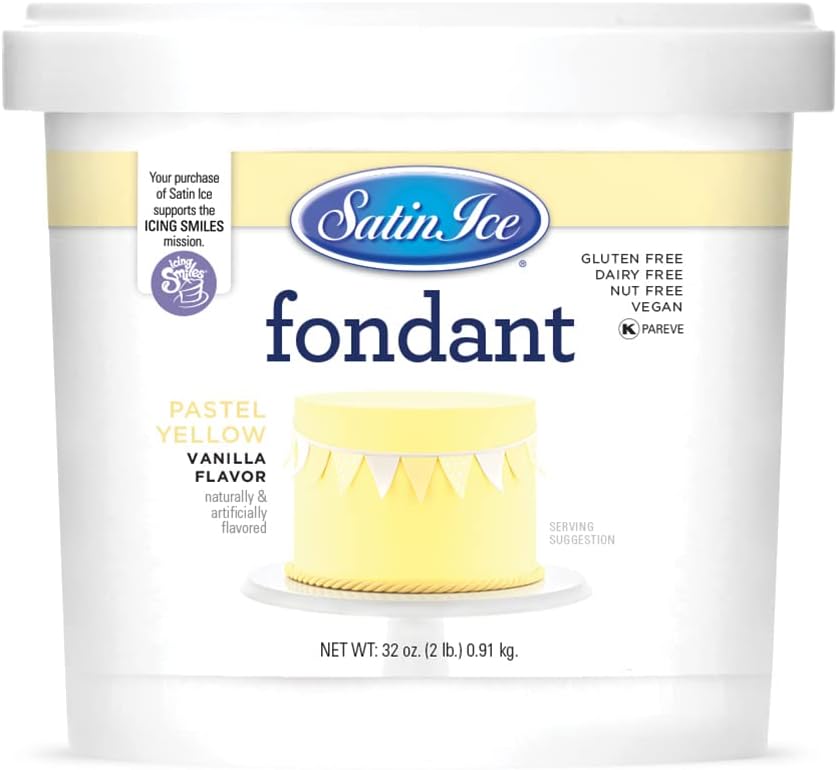 Satin Ice Fondant for Cake Decorating, Pastel Yellow (2 Pound)