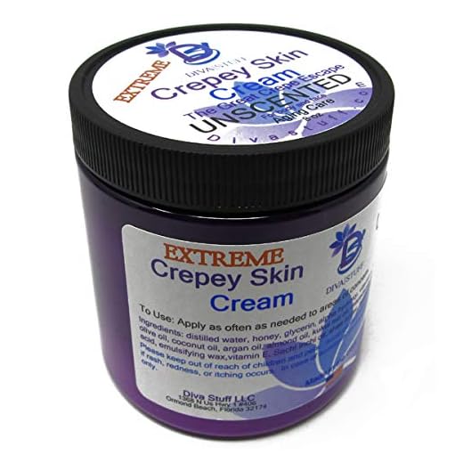 Extreme Crepey Skin Body & Face Cream with Hyaluronic Acid, Alpha Hydroxy and more for Dry & Damaged Skin, 8oz - Unscented (Made in the USA), Diva Stuff