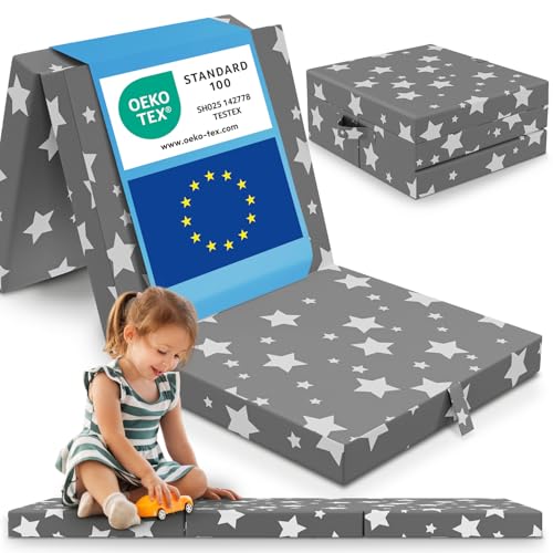 ELONEO Matelas Pliant 65x195 cm, 9 cm de Hauteur, lit d’appoint Pliable pour Enfants et Adultes, idéal pour Les Voyages et Le Camping