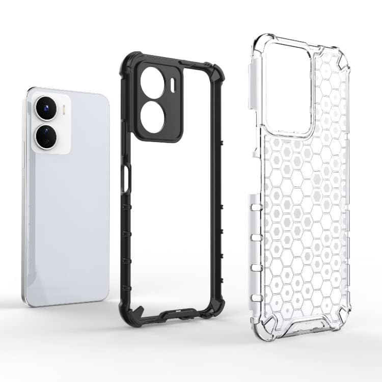 Image of Prime Retail Hard PC Back Case Cover for Vivo Y16 4G Anti Slip Ultra Thin Shockproof Reinforced Corners (Transparent)