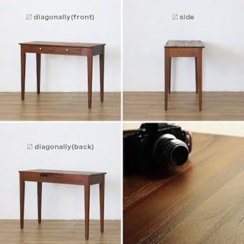 【チーク無垢材使用】デスク　学習机　テーブル　アジアン家具 Amazon.co.jp: アジアン チーク 無垢材 パソコンデスク T451KA