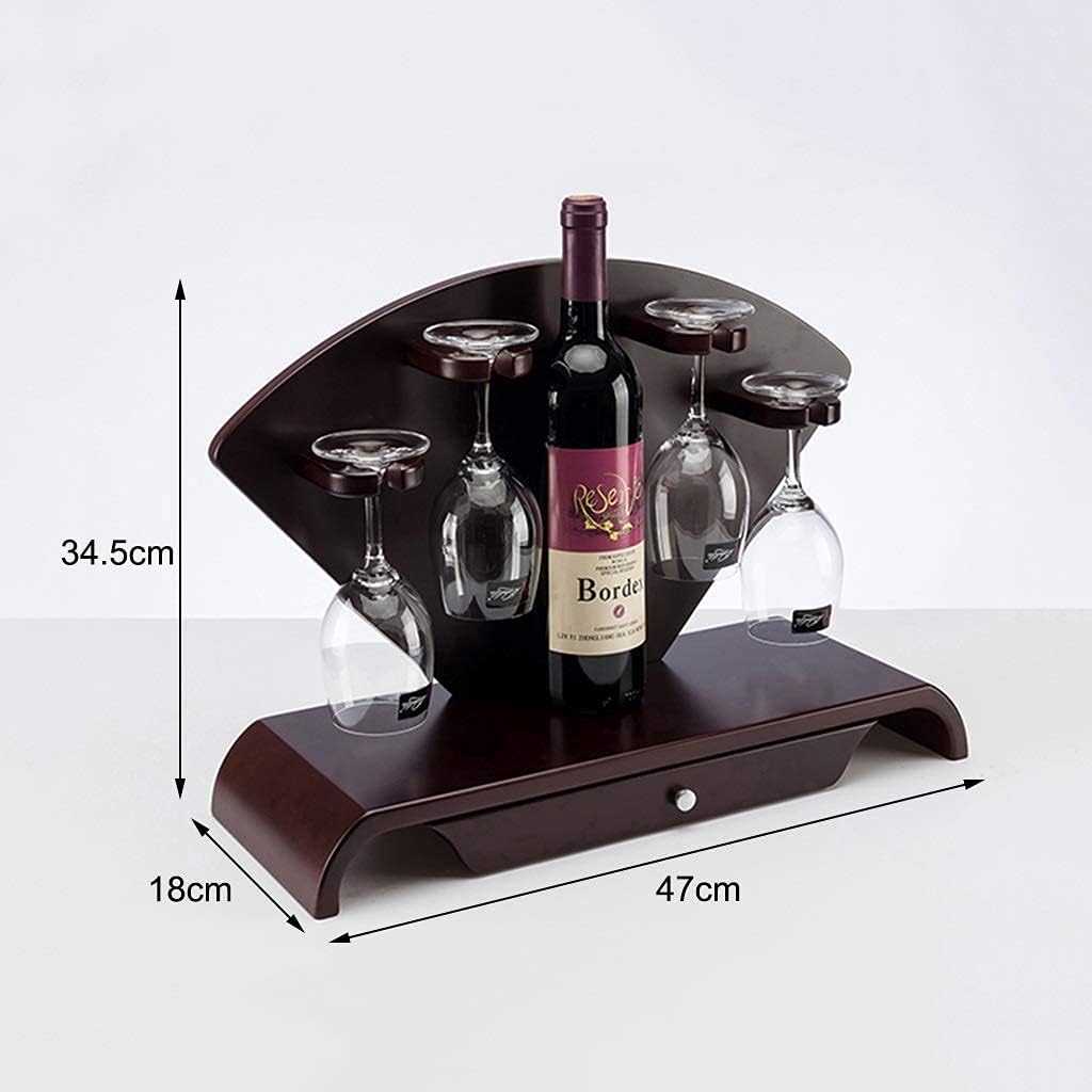 Wine Racks Sector Tabletop Wood Wine Holder Countertop Wine Rack with Wine Glass Holder Free-Standing Wine Rack Storage Organizer for Home Décor