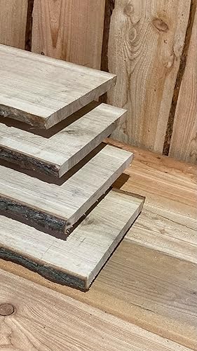 Schwartenbrett Eiche Brett Bohle unbesäumt rustikal Deko Zaun Retro 100 cm Länge (1 Stück)
