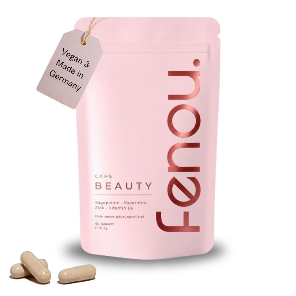 Fenou Beauty x Cycle - Nahrungsergänzungsmittel für Frauen - Pflanzliches Supplement bei Hautunreinheiten, Hormoneller Akne & Haarausfall - 60 Kapseln