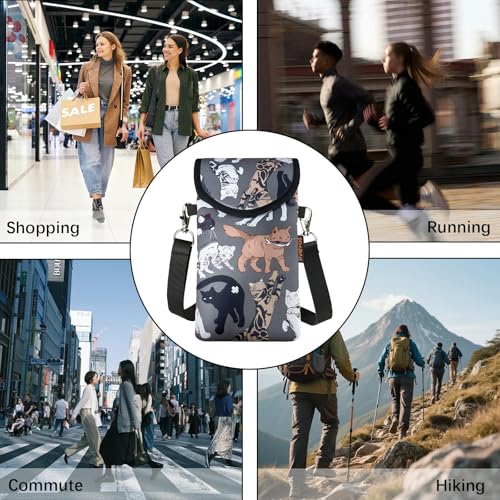 Image of Neoprene Phone Sleeve Pouch Case Bag for Men Women w /Crossbody Strap /Neck Lanyard for iPhone 17 /16 /15 /14 Pro Max, Samsung S25,Pixel 10