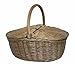 Red Hamper Antique Grey Oval Picnic Basket