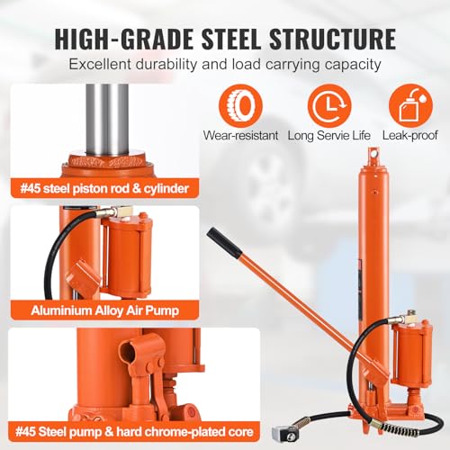 Vevor 8-TON HYDRAULIC AIR LONG RAM JACK Hydraulic Long Ram Jack, 8 Ton Engine Hoist Cylinder Single Piston Pump, Hydraulic Ram Cylinder With Air Pump thumb #4