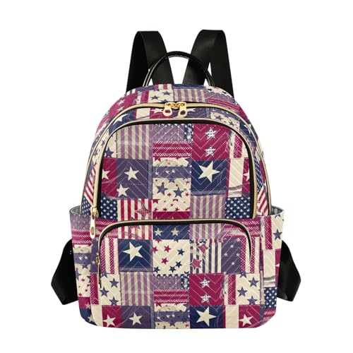 CHIFIGNO Mochila feminina pequena, mochila de viagem, leve, fofa, antifurto, mochila feminina, Listras e estrelas da bandeira americana - 1, Small