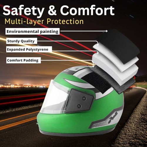 Image of Sage Square Audi Kimi Full Face Helmet | ISI Certified | Clear Visor | Ultra Comfort Inner Padding Extra Comfort & Stylish