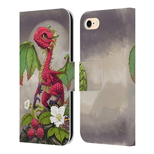 Head Case Designs Officiellt Licensierade Stanley Morrison Hallon Trädgård Drakar 3 Läder Book Plånboksfodral Kompatibelt med Apple iPhone 7 / 8 / SE 2020 & 2022