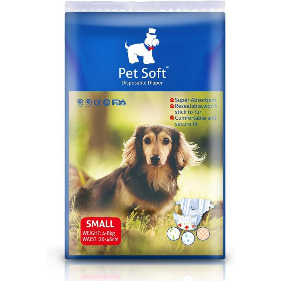 Dog Trust Dog Diapers Female,Female and Small Male Dog Diapers Disposable with Stretchy Dog Diapers Waist Full Wrapped, Disposable Pet Diapers for Female Dogs (Small, 10) (B0CQYSP7ZN) Amazon Price History, Amazon Price Tracker